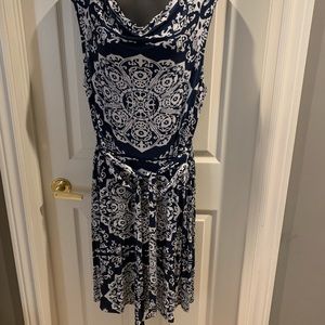 Navy and white dress